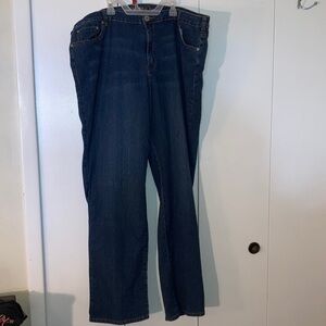 Avenue Denim Blue Jeans with Gold Stitching